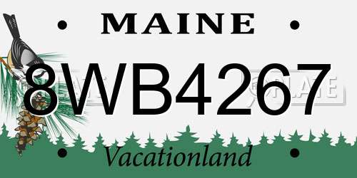 8WB4267 Maine License Plate