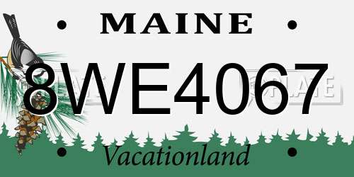 8WE4067 Maine License Plate