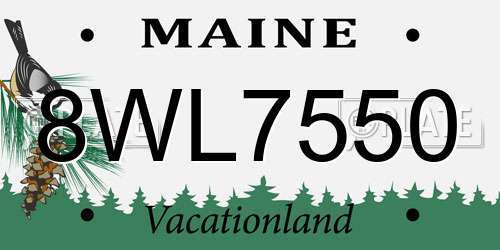 8WL7550 Maine License Plate