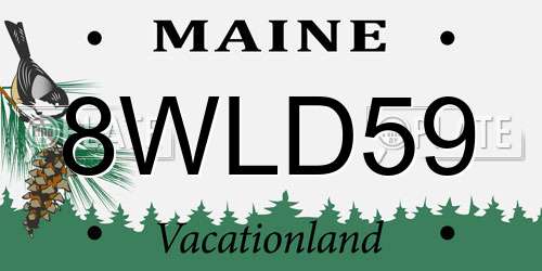 8WLD59 Maine License Plate