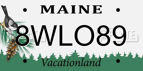 8WLO89 Maine License Plate