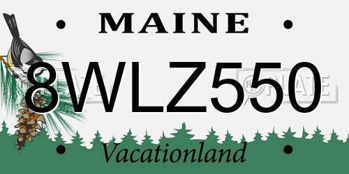 8WLZ550 Maine License Plate
