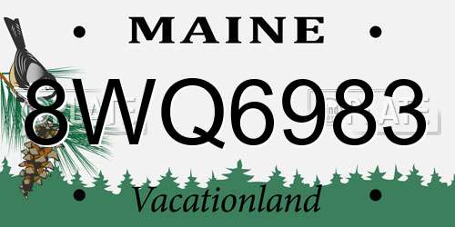 8WQ6983 Maine License Plate