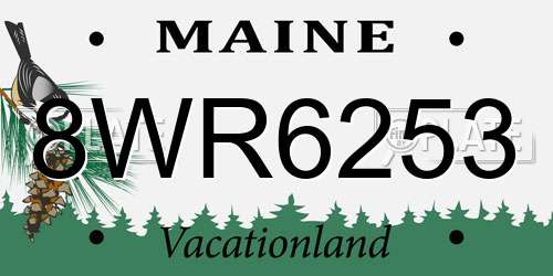 8WR6253 Maine License Plate