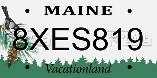 8XES819 Maine License Plate