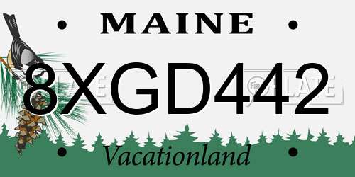 8XGD442 Maine License Plate