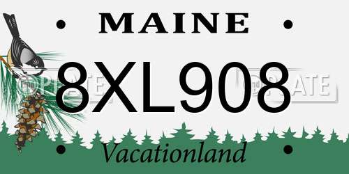 8XL908 Maine License Plate