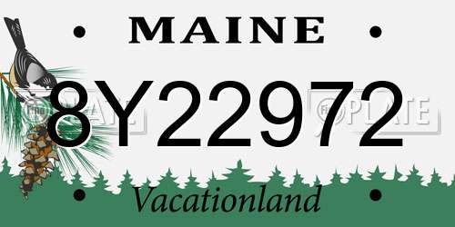 8Y22972 Maine License Plate