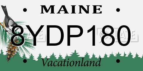 8YDP180 Maine License Plate