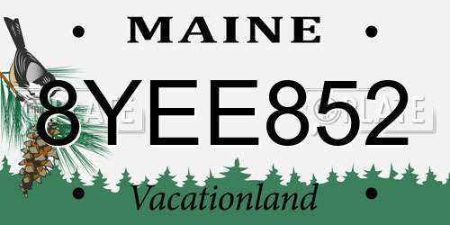 8YEE852 Maine License Plate