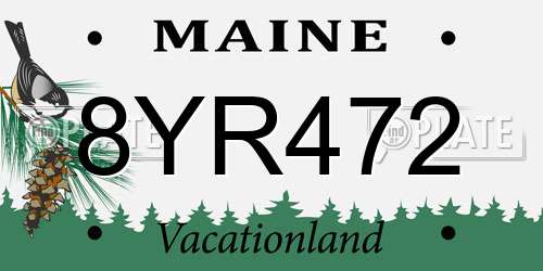 8YR472 Maine License Plate