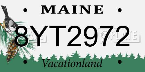 8YT2972 Maine License Plate