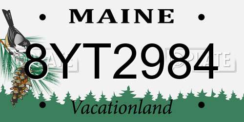 8YT2984 Maine License Plate