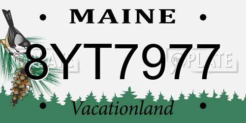 8YT7977 Maine License Plate