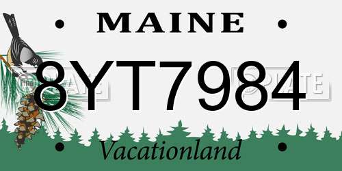8YT7984 Maine License Plate