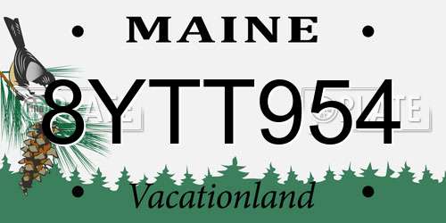 8YTT954 Maine License Plate