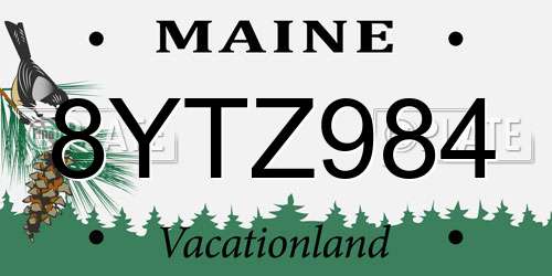 8YTZ984 Maine License Plate