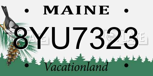 8YU7323 Maine License Plate