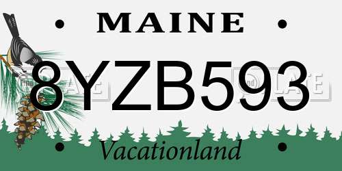 8YZB593 Maine License Plate