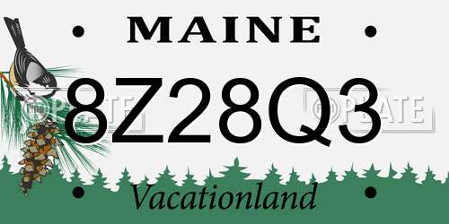 8Z28Q3 Maine License Plate