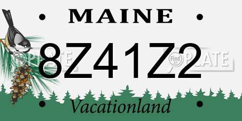 8Z41Z2 Maine License Plate