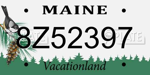 8Z52397 Maine License Plate