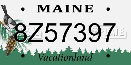 8Z57397 Maine License Plate