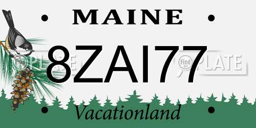 8ZAI77 Maine License Plate