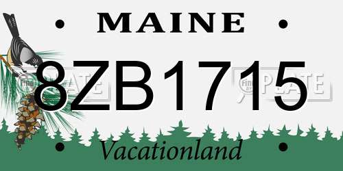 8ZB1715 Maine License Plate