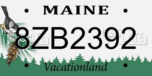 8ZB2392 Maine License Plate