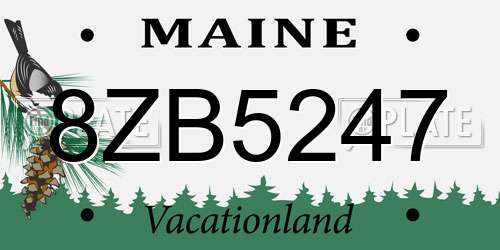 8ZB5247 Maine License Plate