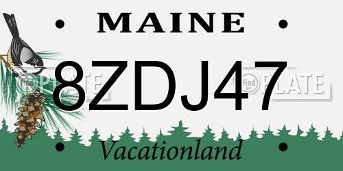 8ZDJ47 Maine License Plate