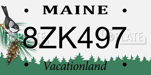 8ZK497 Maine License Plate