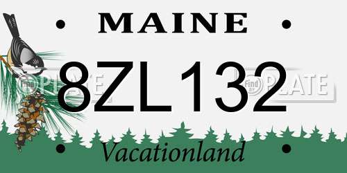 8ZL132 Maine License Plate