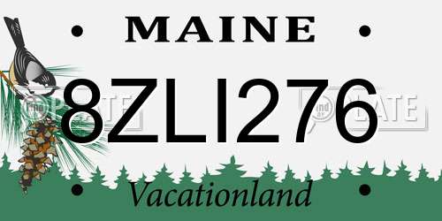 8ZLI276 Maine License Plate