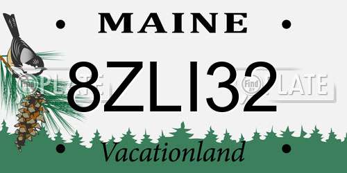 8ZLI32 Maine License Plate