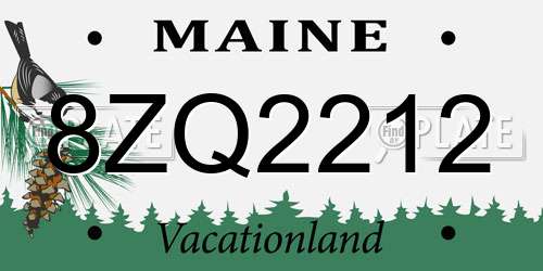 8ZQ2212 Maine License Plate
