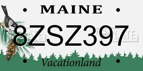 8ZSZ397 Maine License Plate