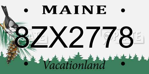 8ZX2778 Maine License Plate