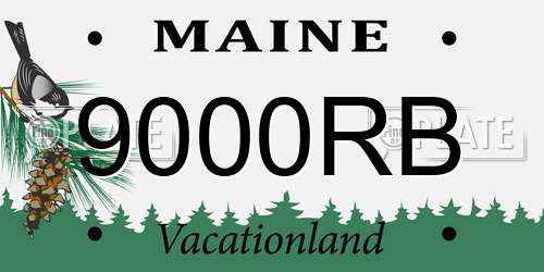 9000RB Maine License Plate