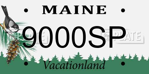 9000SP Maine License Plate