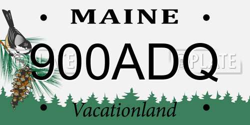 900ADQ Maine License Plate