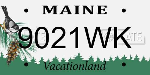 9021WK Maine License Plate