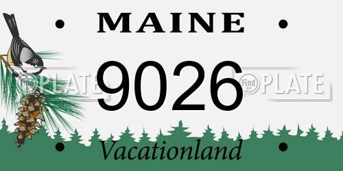 9026 Maine License Plate