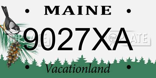 9027XA Maine License Plate