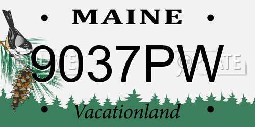 9037PW Maine License Plate