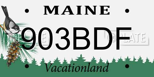 903BDF Maine License Plate