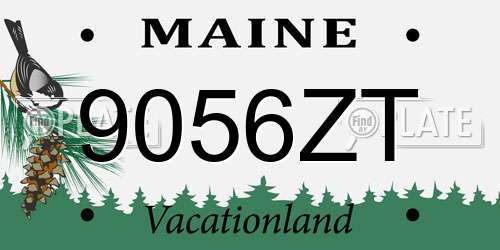9056ZT Maine License Plate