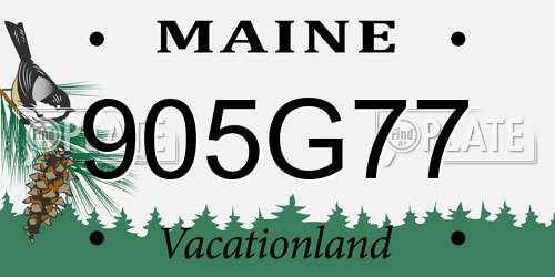 905G77 Maine License Plate