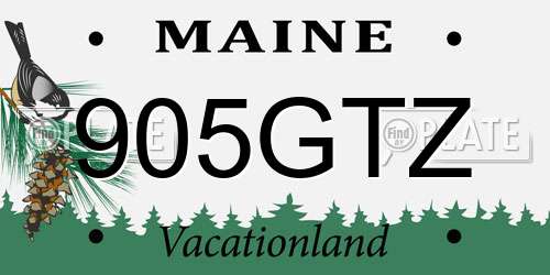 905GTZ Maine License Plate